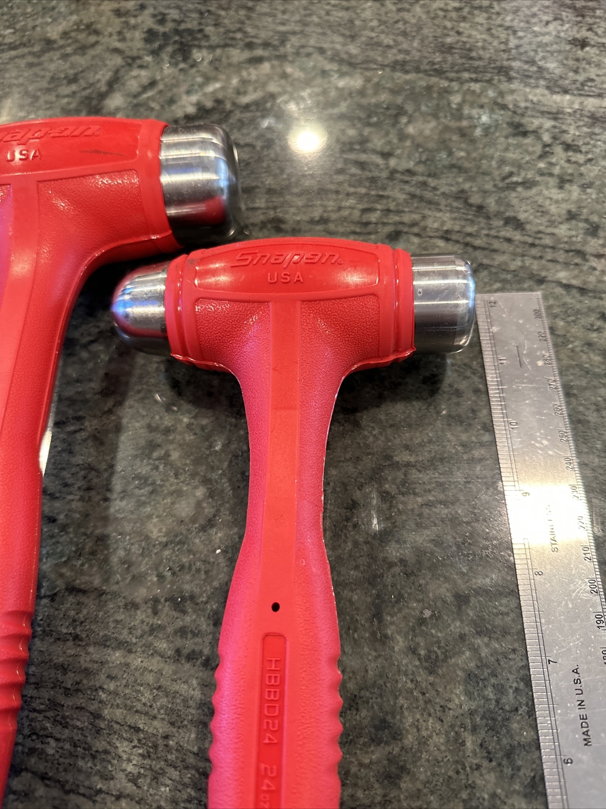 Snap On hbbd32, hbbd24 ball peen soft grip dead blow hammer combo deal red