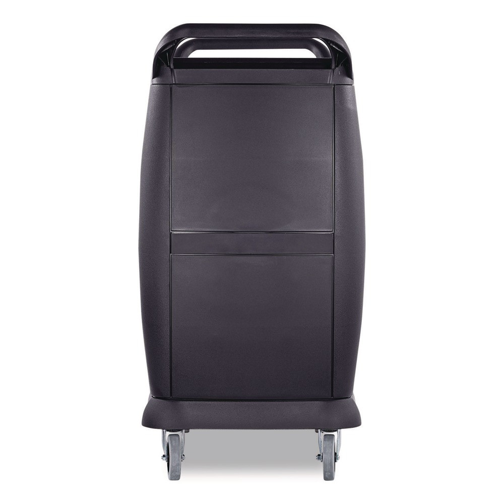 Boardwalk BCART3 18" x 36.25" x 38" Plastic Bussing Cart w/3 Shelves - Black New