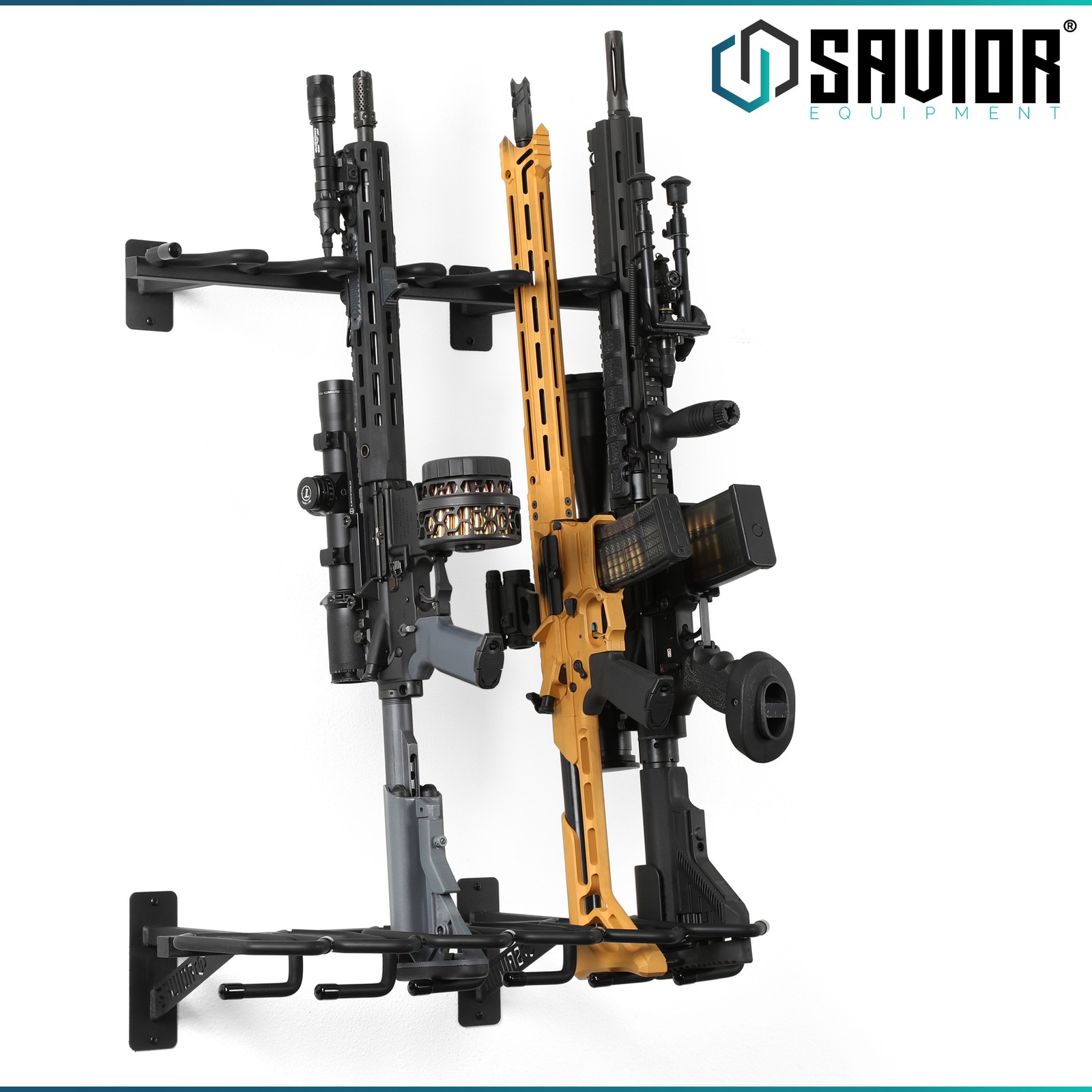[SAVIOR]6 Gun Rifle Rack Vertical Carbine Hanger Shotgun Hook Wall Mount Display