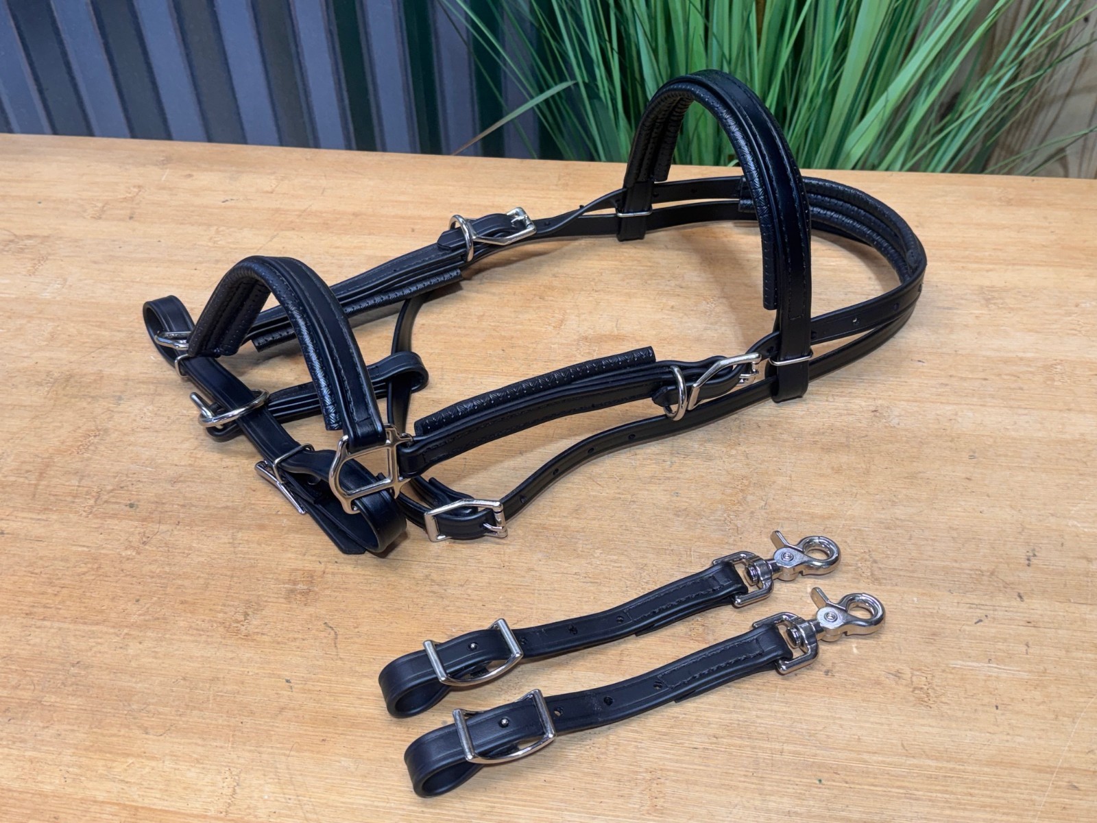 Two Horse Tack NEOPRENE PADDED Beta Biothane Halter Bridle with Bit Hangers