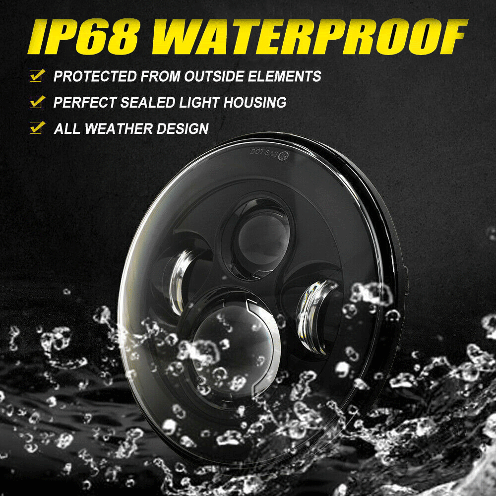 7"inch LED Headlight Projector Hi/Lo Beam for Yamaha V-Star XVS 650 1100 Classic