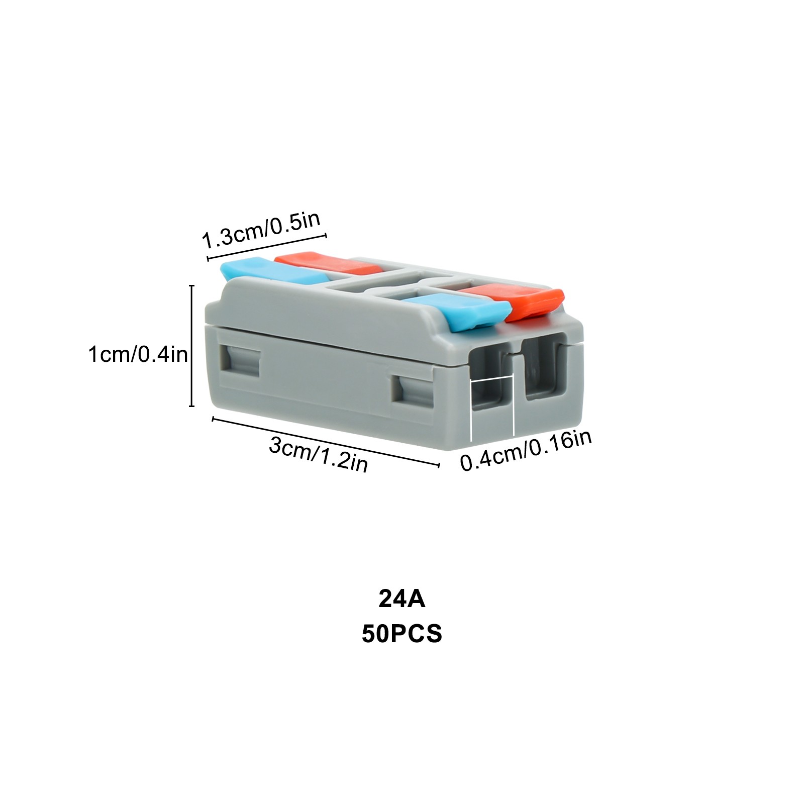 50 PCS Lever Wire Connectors Kit Push-In Quick Splice Terminal Blocks 24-12 AWG