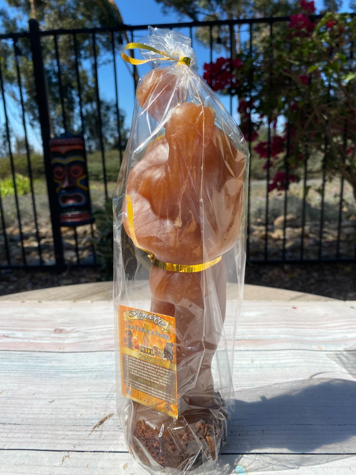 Vela Para Amarre, Religion, Brujeria, Fe y Devocion, Bendesidad 10" Miel Candle