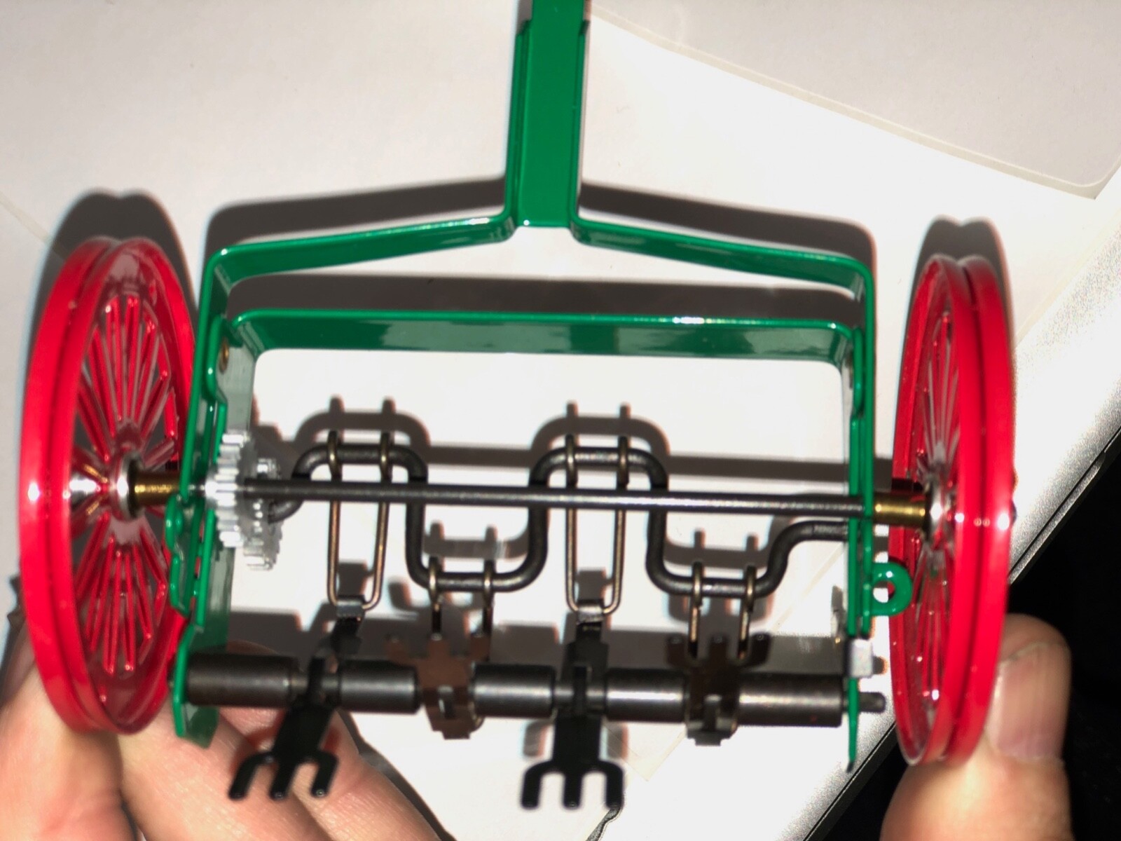 TIN TRACTOR FARM IMPLEMENT VINTAGE TILLER MINT IN BOX TOY GREAT DISPLAY