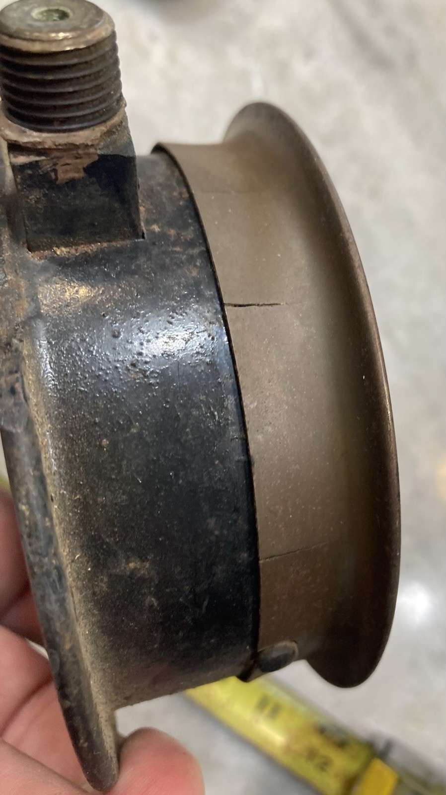 Original EARLY Vintage US GAUGE 4 1/2” WITTEMANN Steampunk Pressure BRASS Old