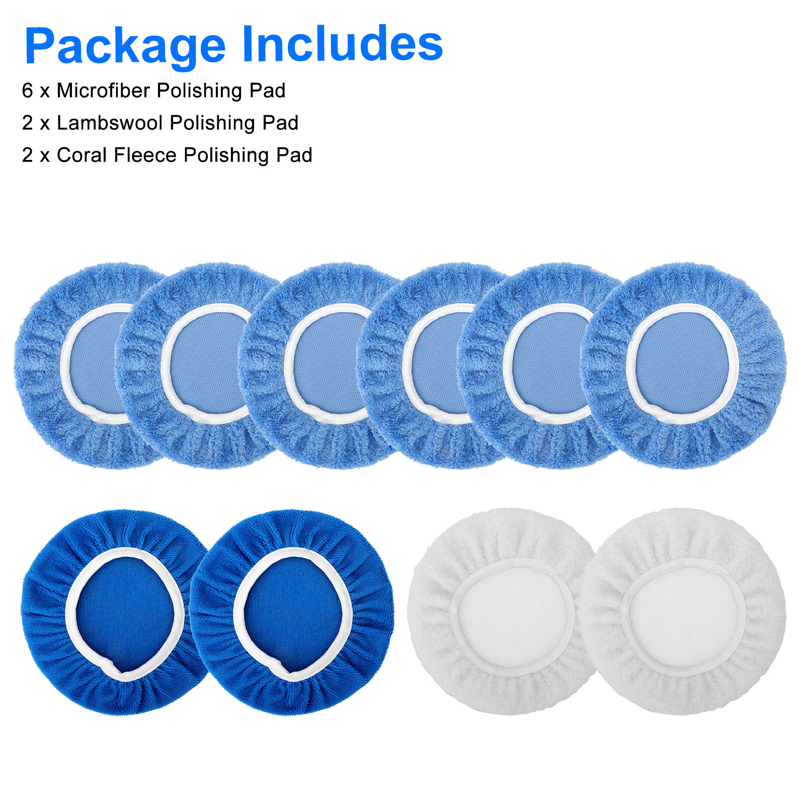 10Pcs 10 Inch Polishing Pads Waxing Foam Buffing Kit for Car Glass Polisher Tool