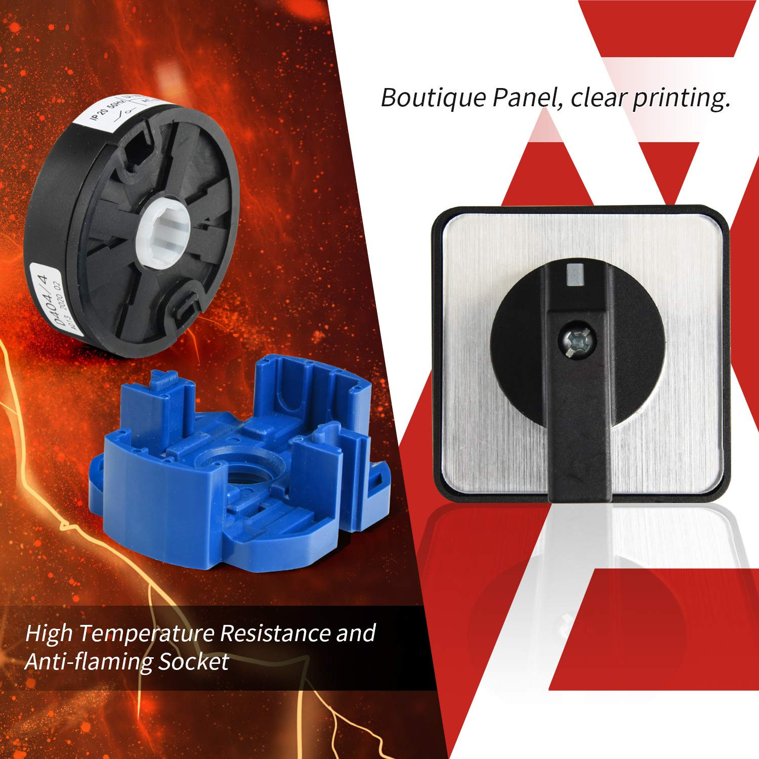 3-Position Rotary Switch 20A 690V LW28 Changeover Selector ON-OFF-ON