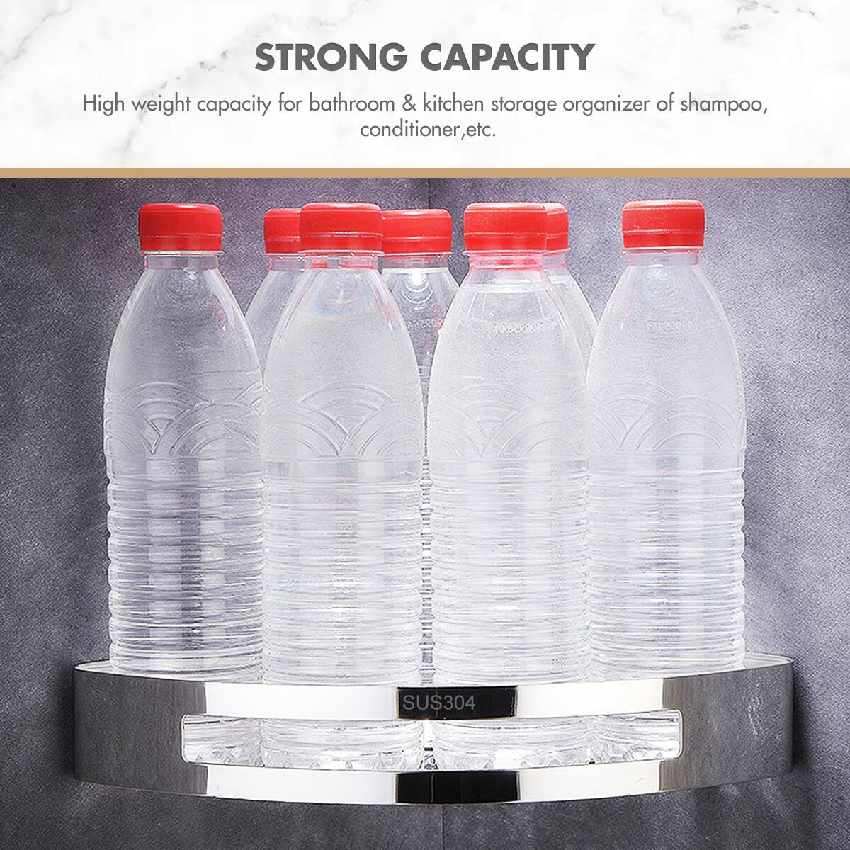 KULED Corner Shower Caddy, Adhesive Wall Mounted Bathroom shower corner shelves