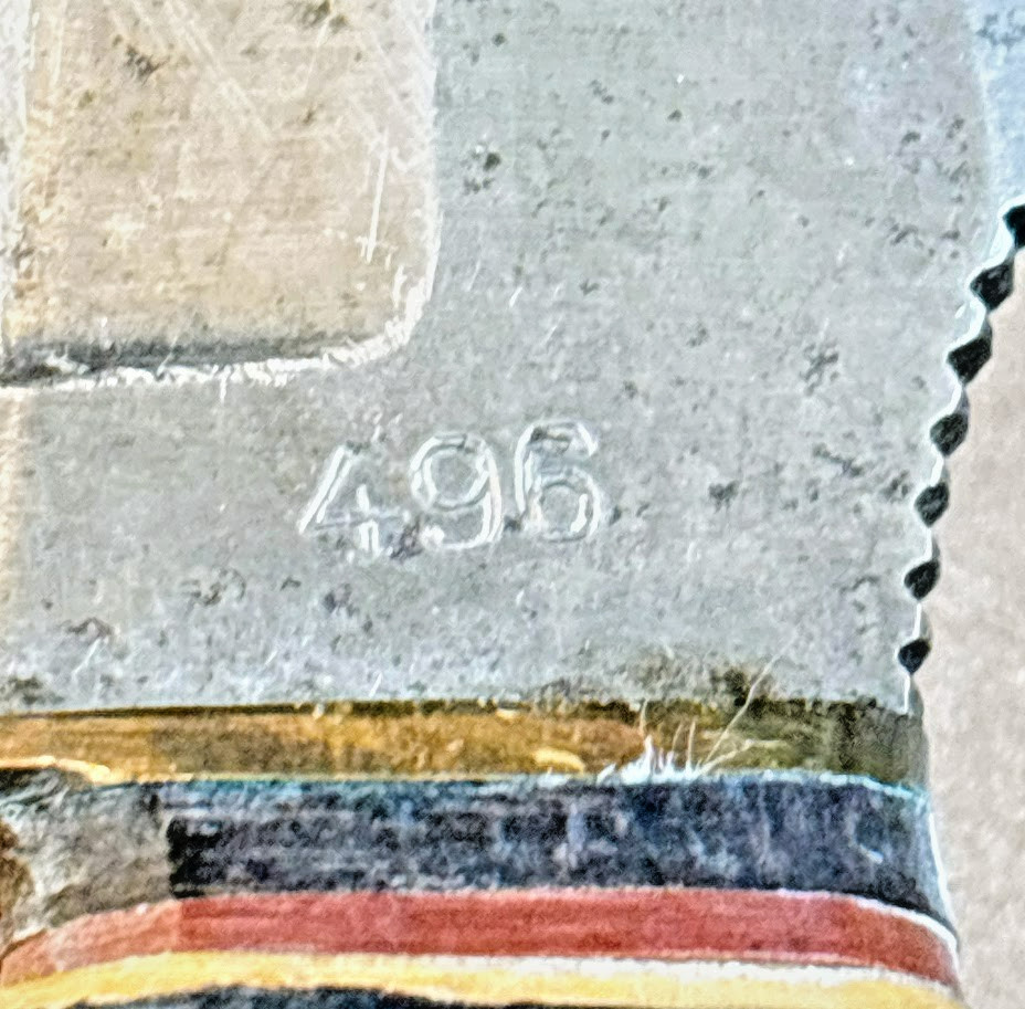 Vintage GERMAN BOWIE KNIFE EDGE BRAND #496 Solingen Germany Antique RARE KNIVES