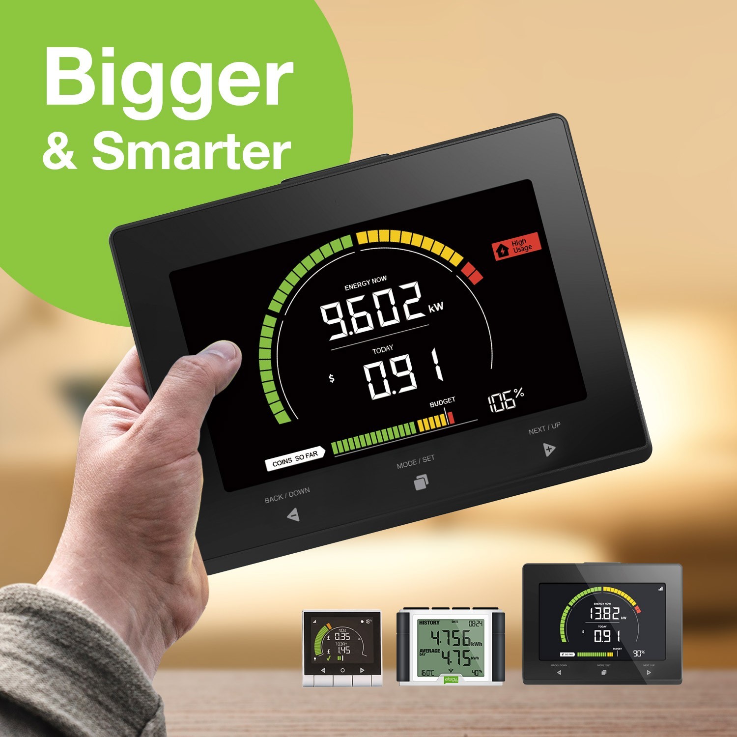 Efergy E-Max Kit EMAX-CT-US 7.9" Color Energy Monitor No Wi-Fi required.