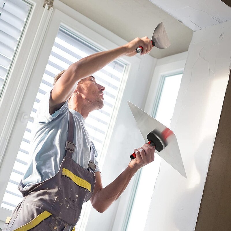 Goldblatt 2PCS Drywall Hand Tool Kit 13" Hawk 6" Stainless Steel Joint Knife Set