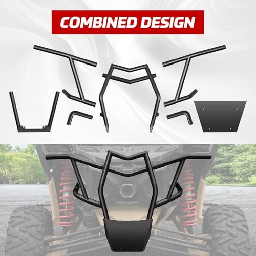 Can-Am X3 Rear Bumper Guard, Heavy Duty Steel Tube Combined Pre-Runner Bumper