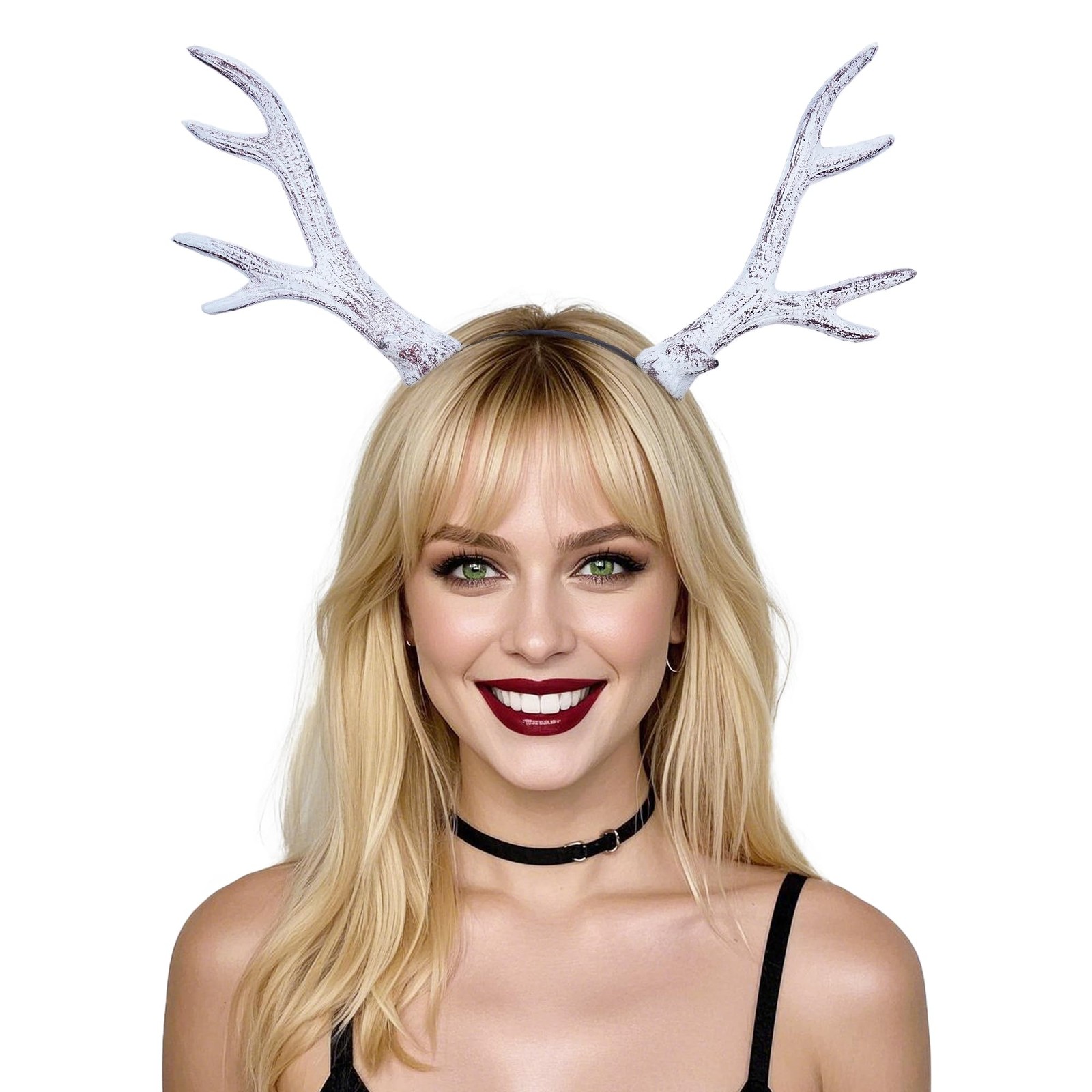 MOSTORY White Antler Horns Headband - Deer Antlers for Adult