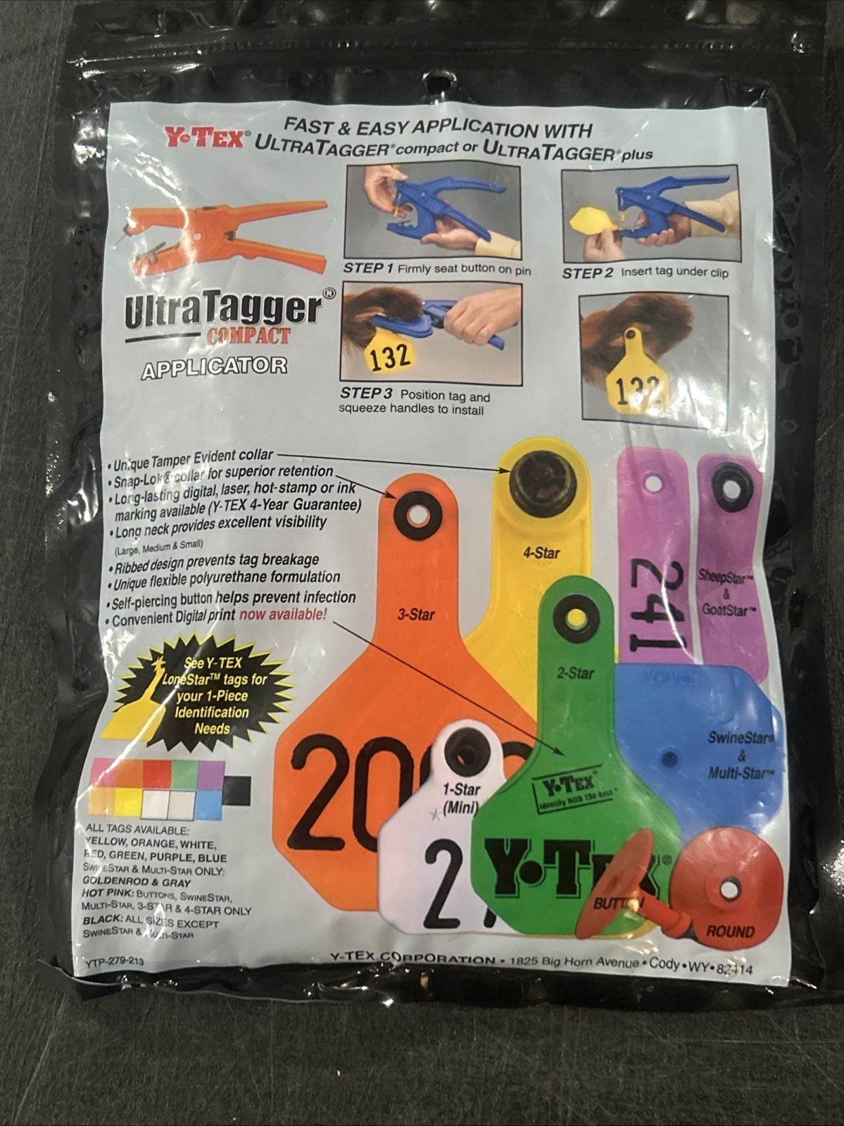 New YTex 3 Star All American Medium Cattle ID Ear Tags Red Numbered 26-50