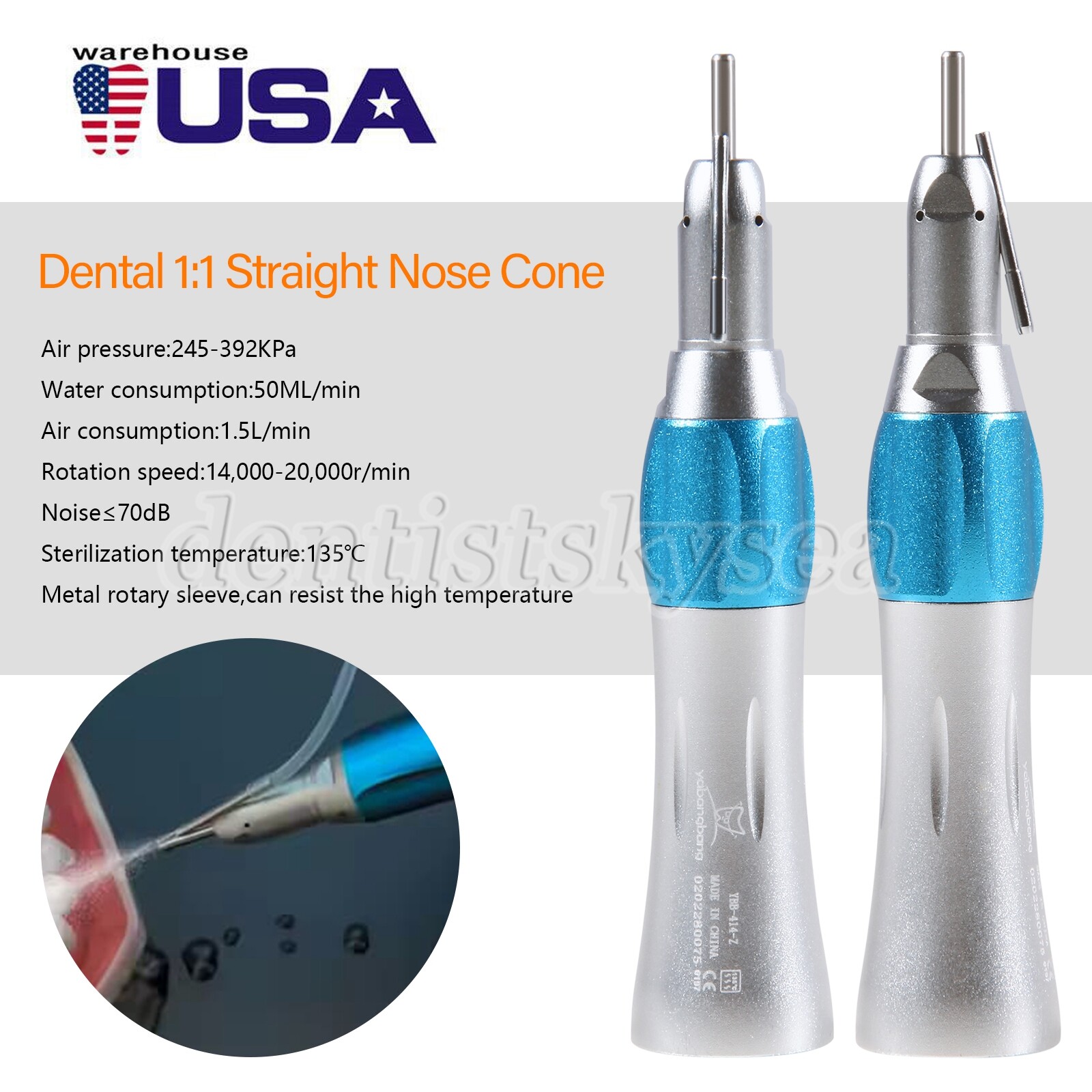 Dental 1:1 Surgical Implant Straight Handpiece With External Irrigation Pipe US
