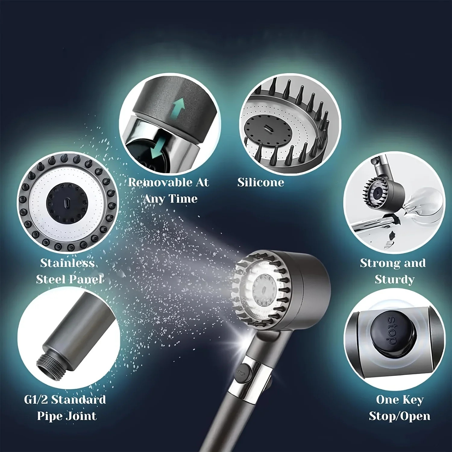 Ion Drops Filtered Showerhead with Hose - Handheld Shower Head for Enhanced Wate