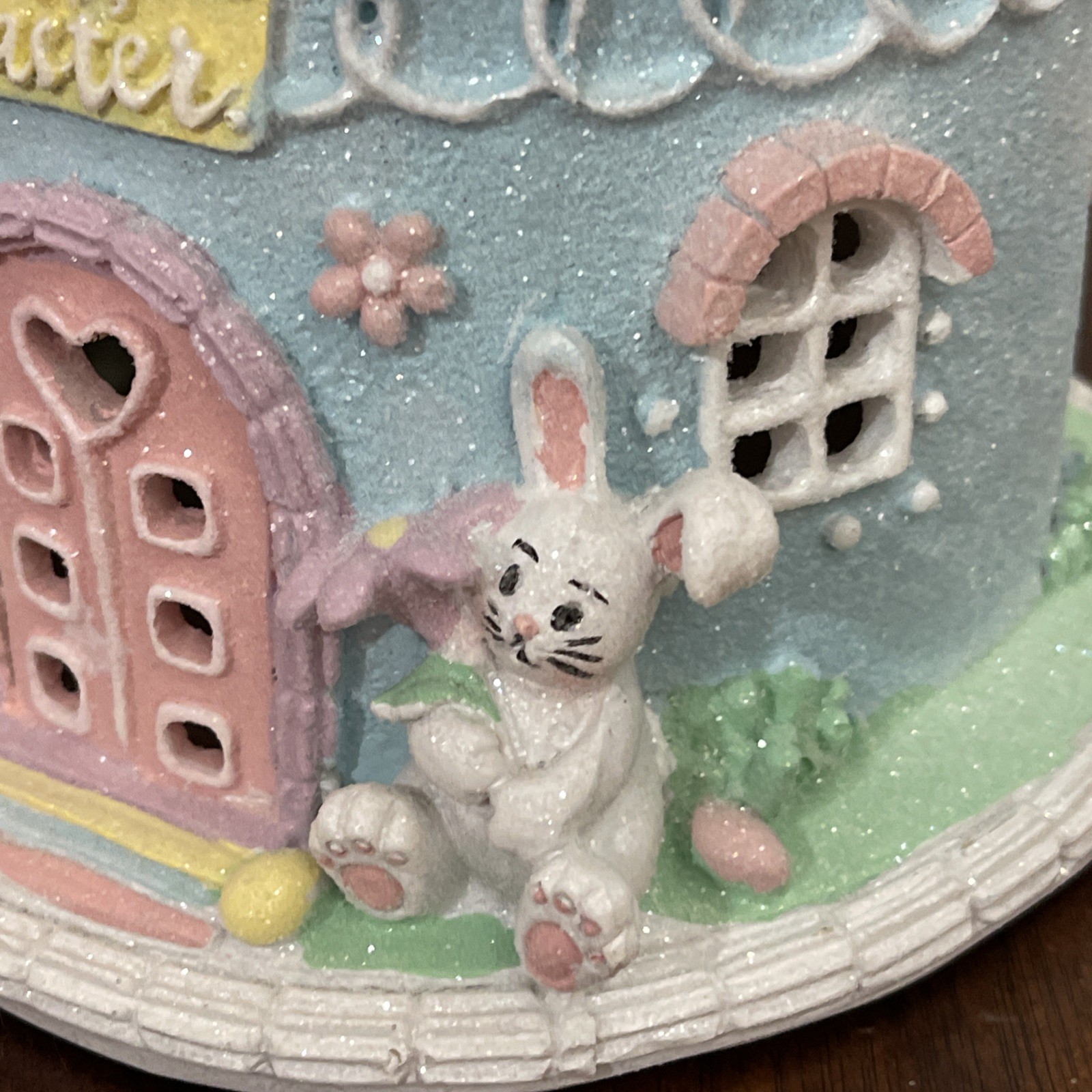 Easter Cake Cupcake Gingerbread House Bunny Carrot LIGHT UP Tabletop Decor 10.5"