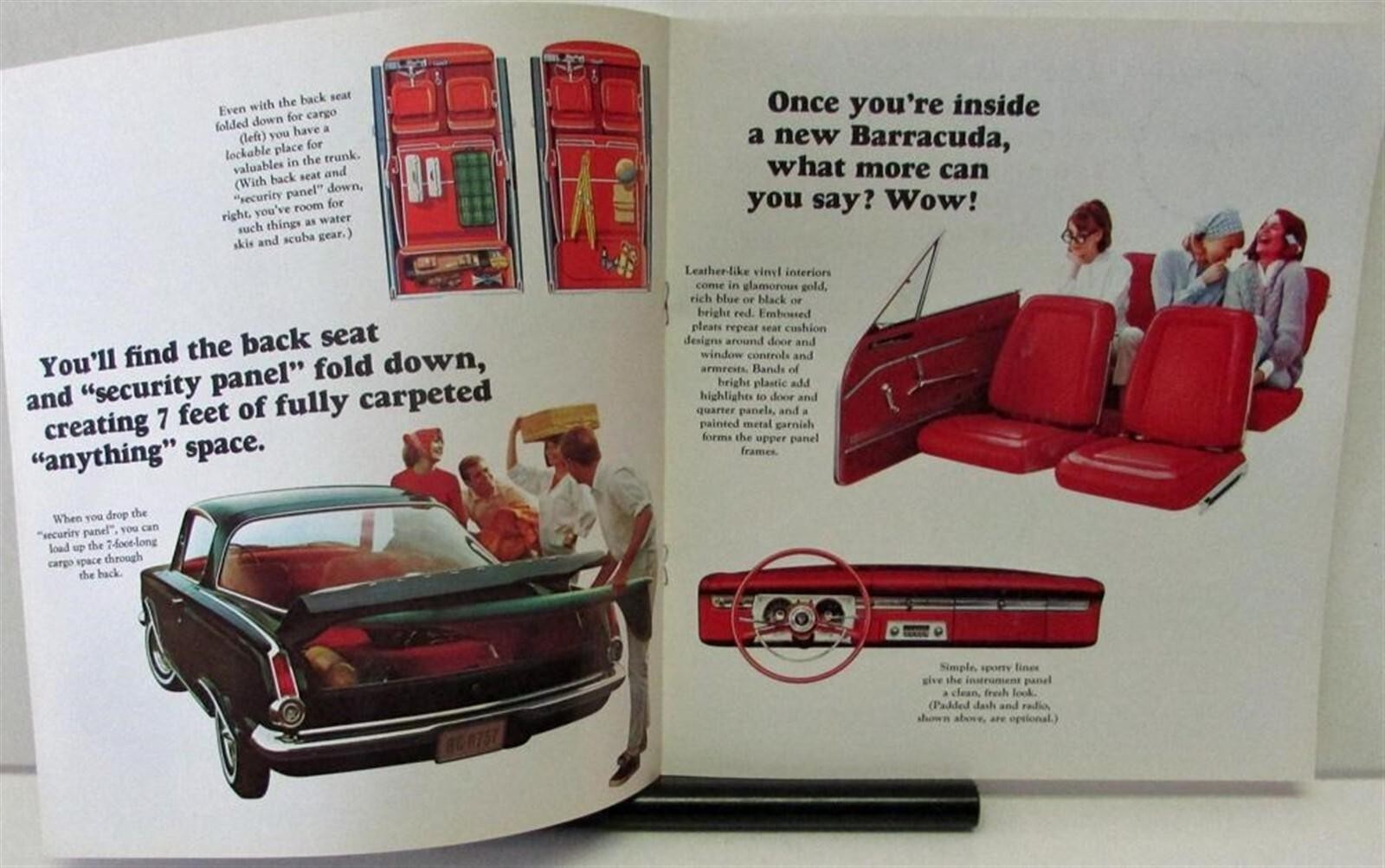 1965 Plymouth Dealer Color Sales Brochure Barracuda Fastback Features Options