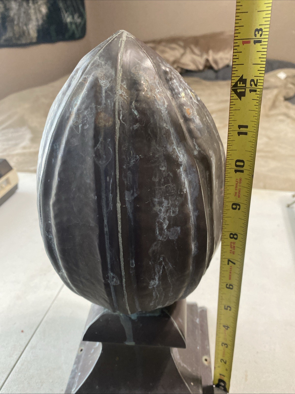 Unique Large Copper Newel Post Finial Topper. Very Nice Patina