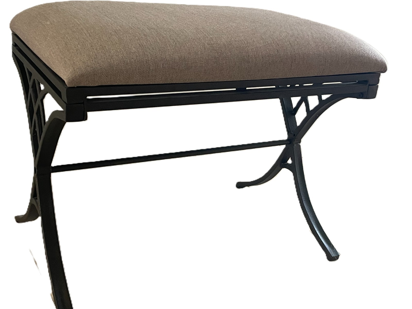 Emery Vanity Stool Oil Rubbed Bronze Finish Fabric Cushion 19 3/4" H 24" W New