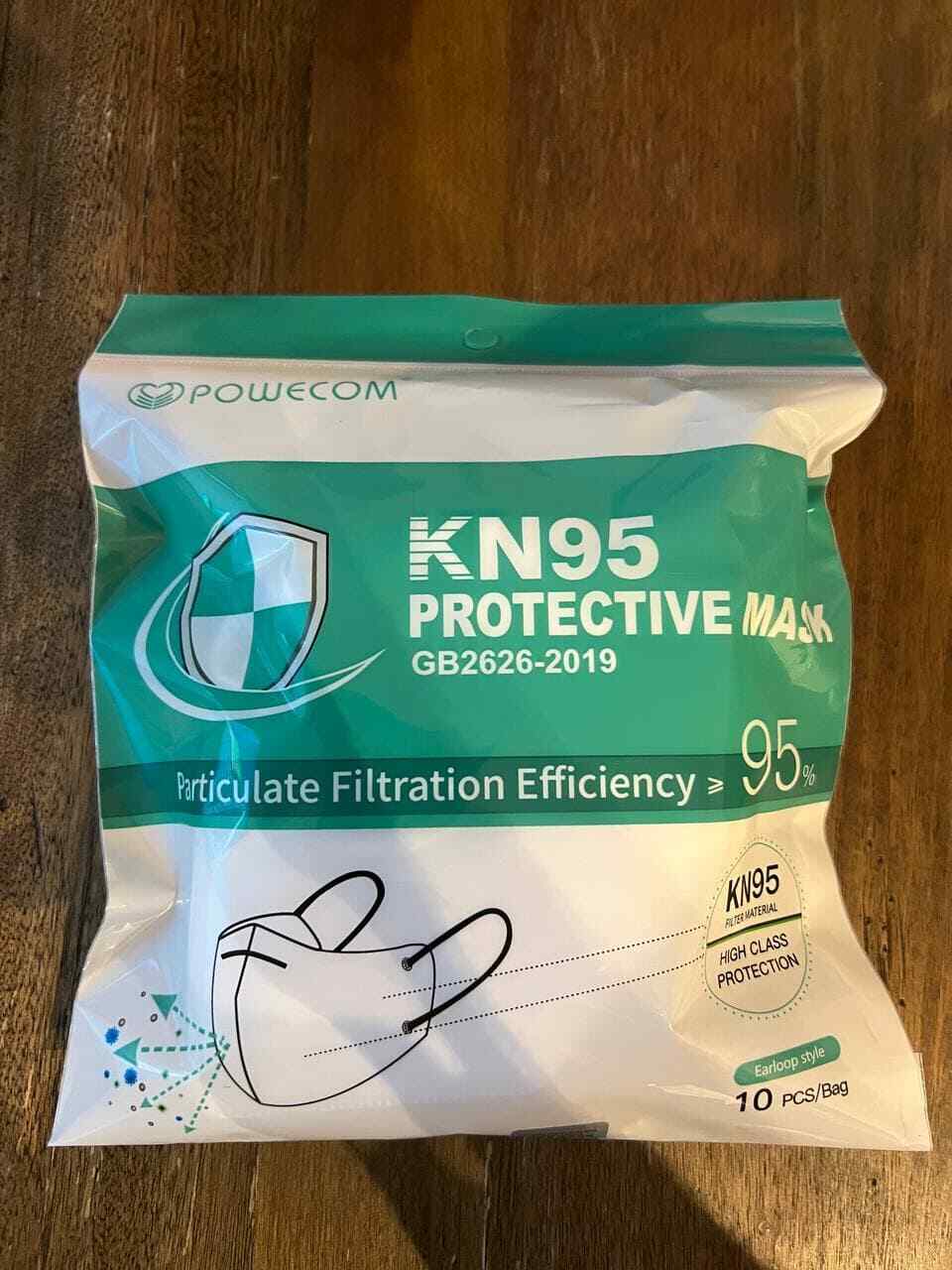 Powecom KN95 Protective Face Mask Respirator KN 95 GB2626-2019 ✅ White | Black