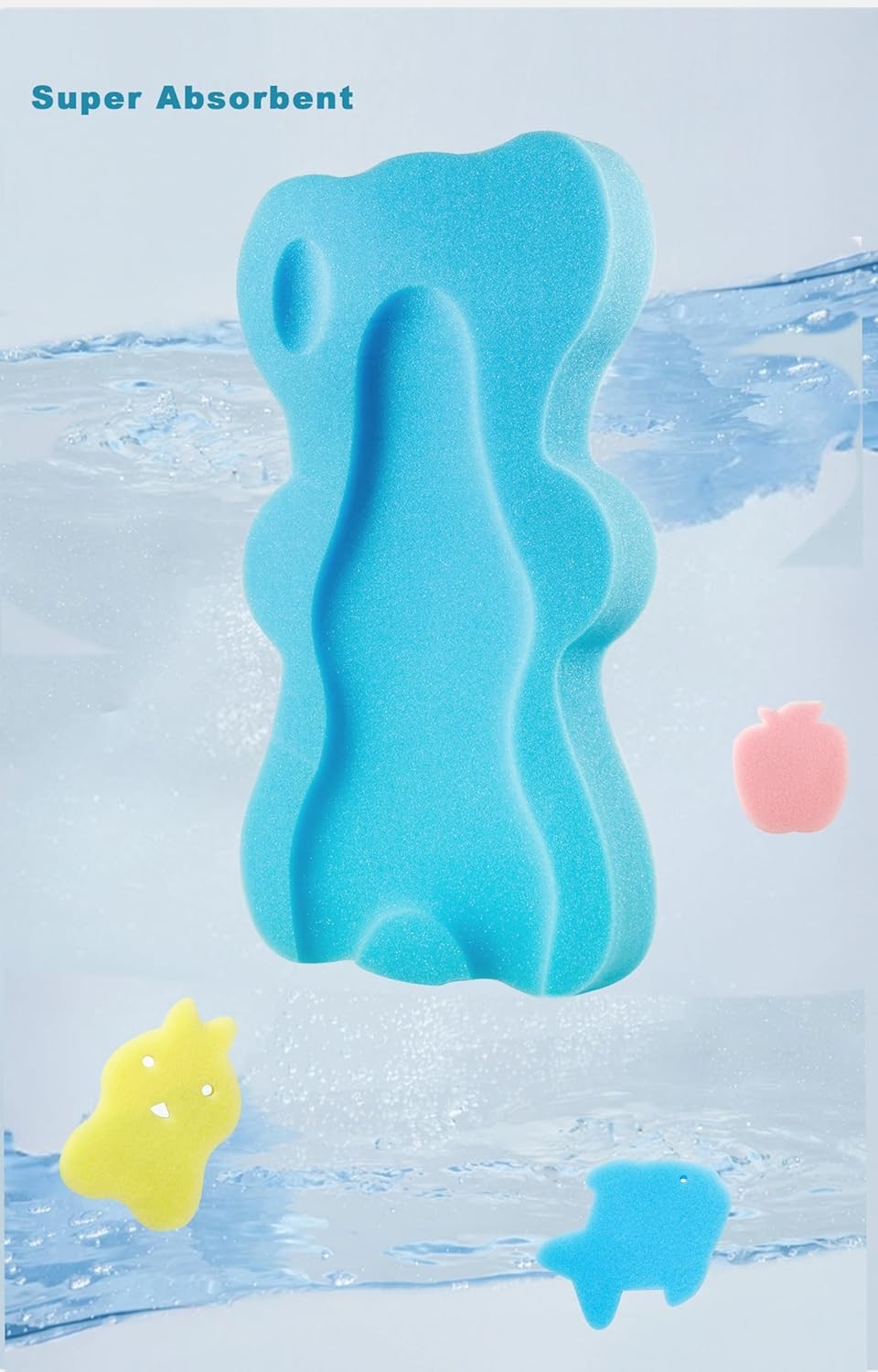 PandaEar Baby Bath Sponge Infant Soft Sponge Mat, Baby Bath Mat Newborn Odor Fre