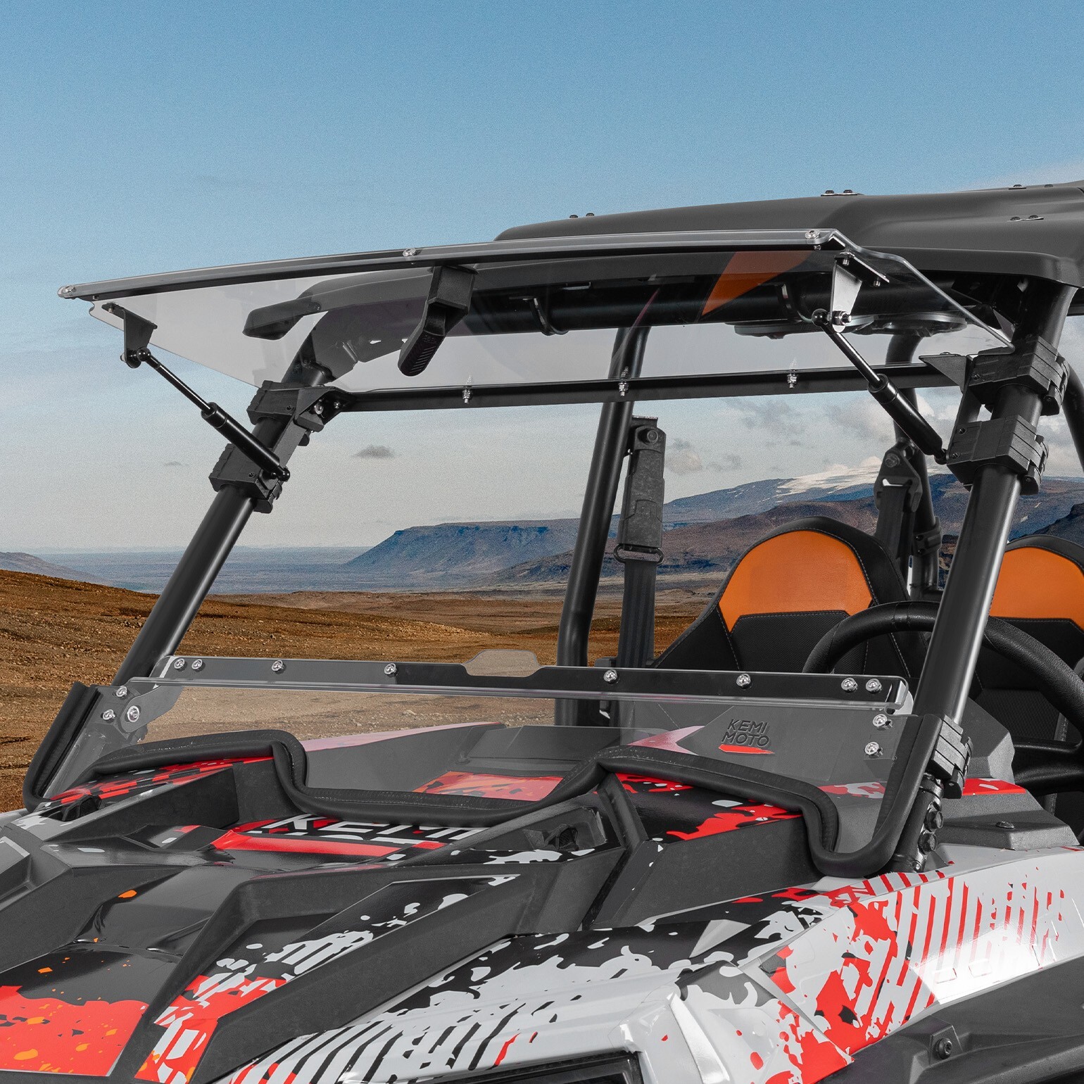 UTV Flip Up Split Front Windshield for 2019-2023 Polaris RZR XP 1000/4 Turbo 4