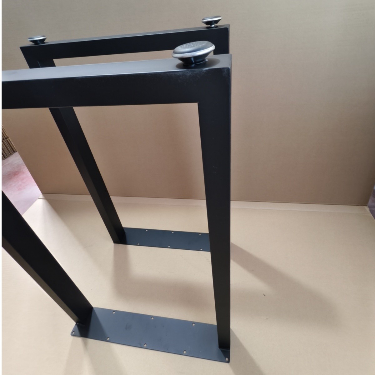 2 PCS Square Reinforced Steel Office Table Legs For DIY Max Load 1000 lbs Heavy