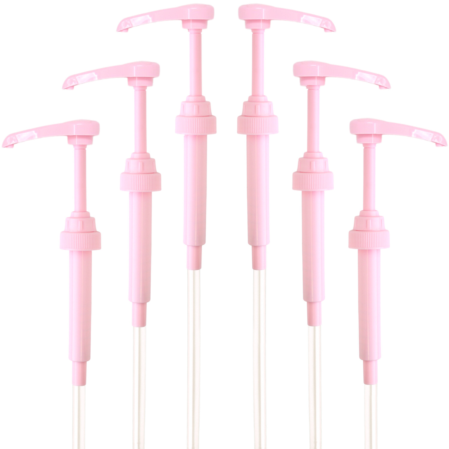 Pink Coffee Syrup Pump for 750 ml Bottles (Pack of 6) Fits Torani and more