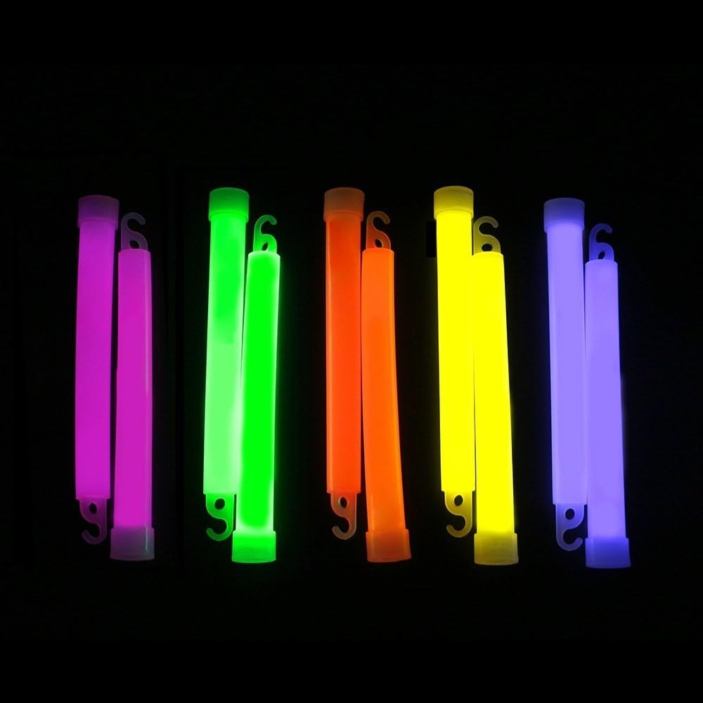 50 Pcs 6'' Premium Glow Sticks Bulk - Ultra Bright Large Glow Necklaces