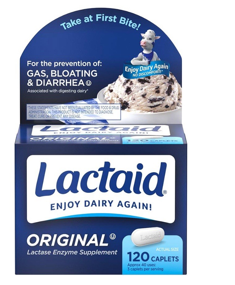 Lactaid Original Strength Caplets 120ct Exp 03/2027