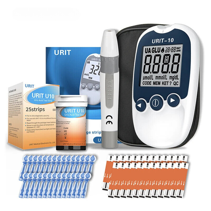 URIT-10 Uric Acid Meter Uric Tester 25pcs Test Strips 25 Second Fast Result cdd