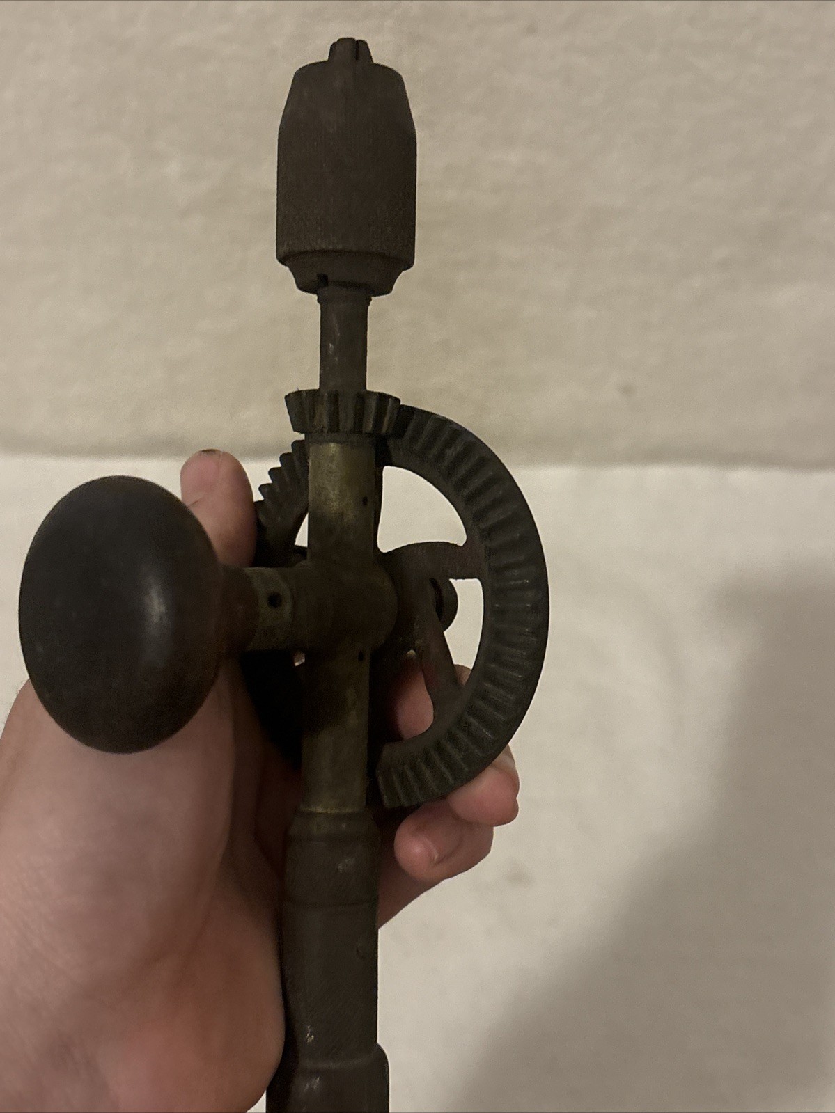 VINTAGE "EGG BEATER" STYLE HAND DRILL UNBRANDED WORKS! FREE SHIP