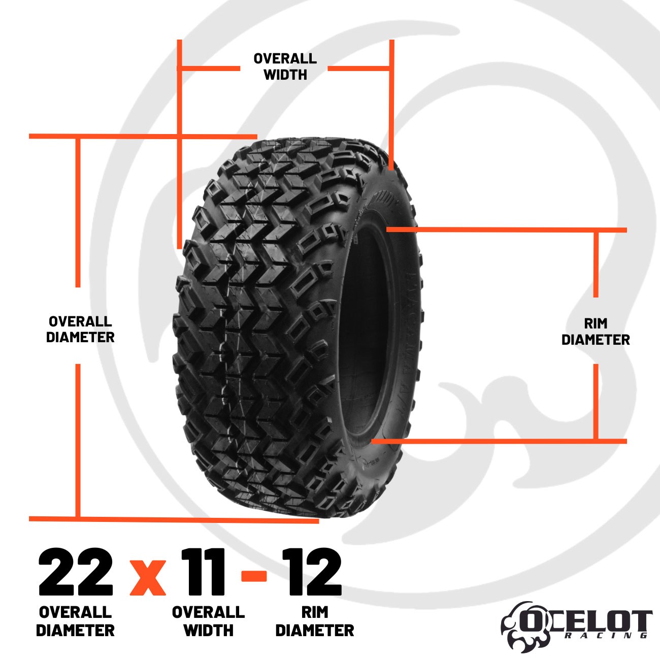 Ocelot Atacama A/T 22x11-12 Golf Cart Tire - Set of 4