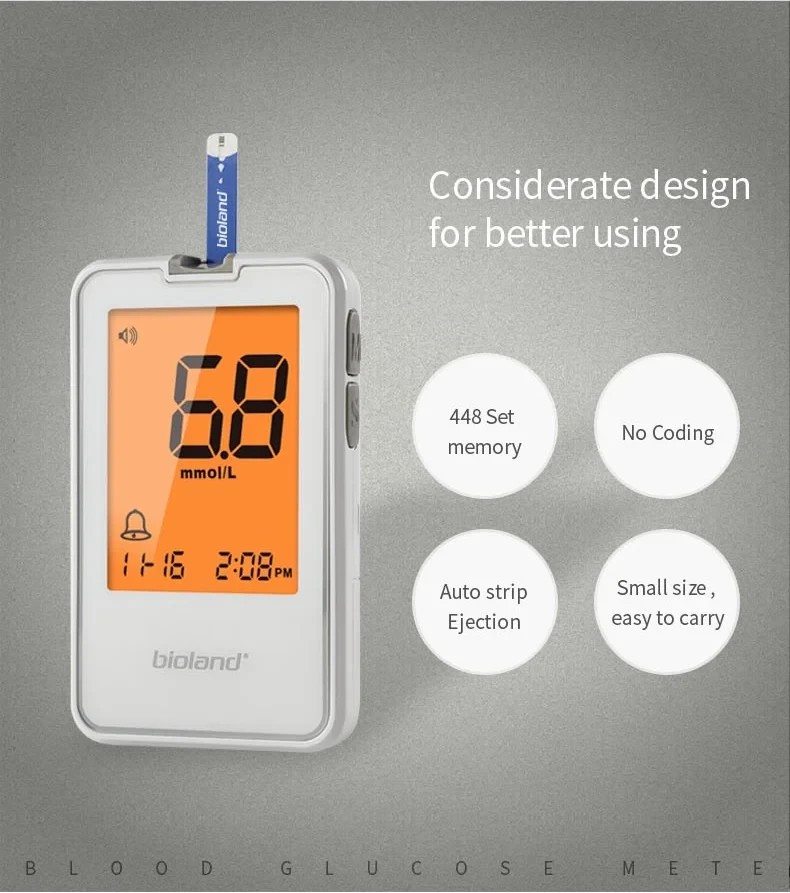 Digital Health Instrument Kit with 100 Test Strips & 100 Lancets 5s Fast Read US