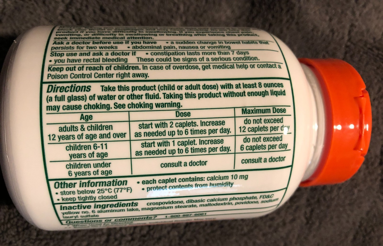 New Citrucel Fiber Therapy For Irregularity 180 Caplets Constipation EXP 1/2027