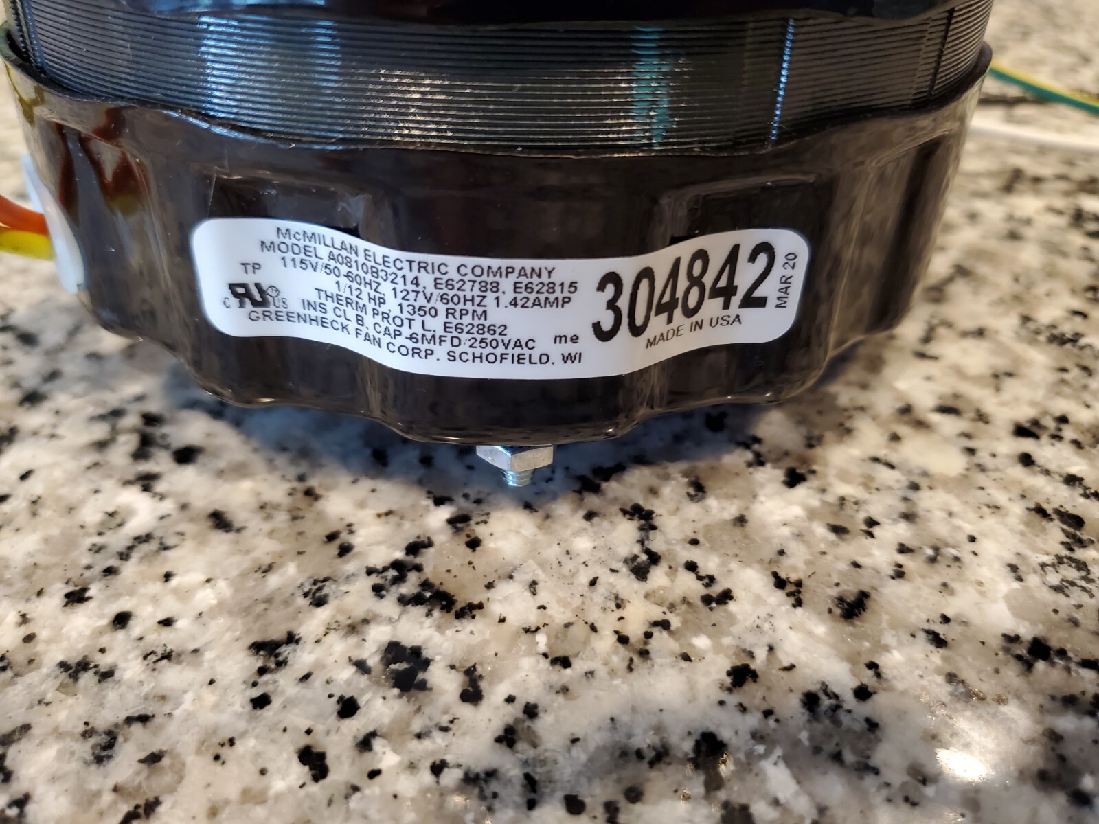 NEW GREENHECK Accurex 304842 Motor Assembly MCM A0810B3214 MADE IN USA!