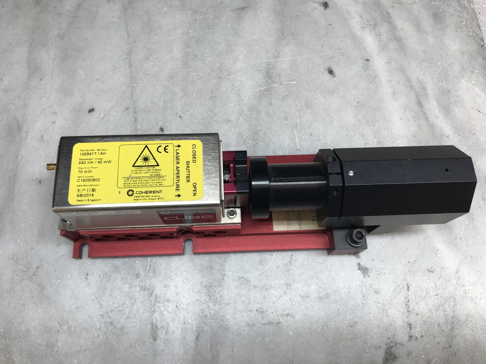 Coherent Cube 1069417 / AH 640nm 40mW Max 70mW 535 Hours w/ Cable *READ DESC*