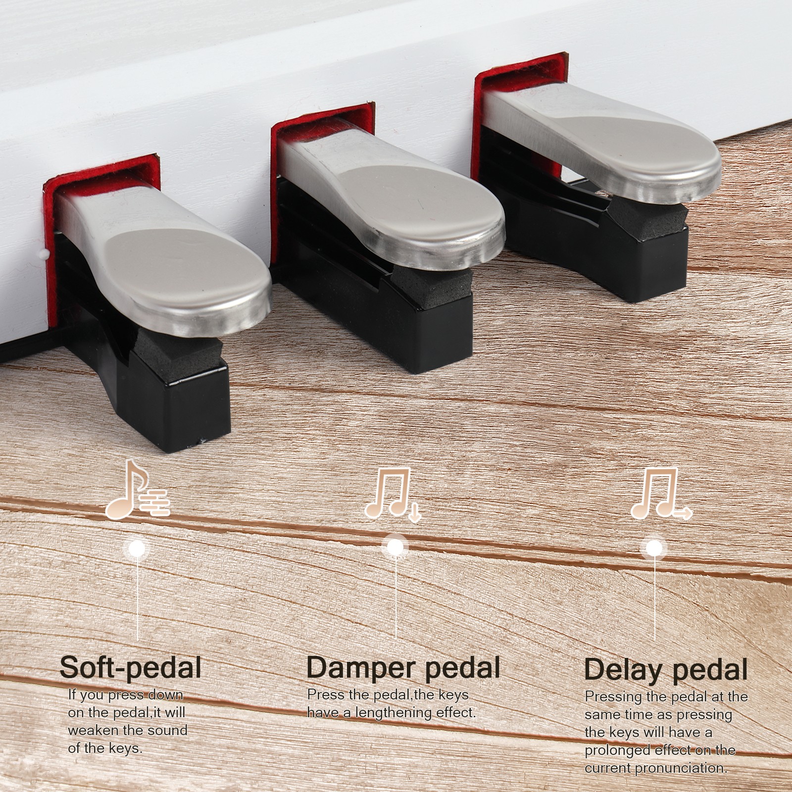 Glarry 88 Keys Full Weighted Hammer Keyboards Electric Piano White