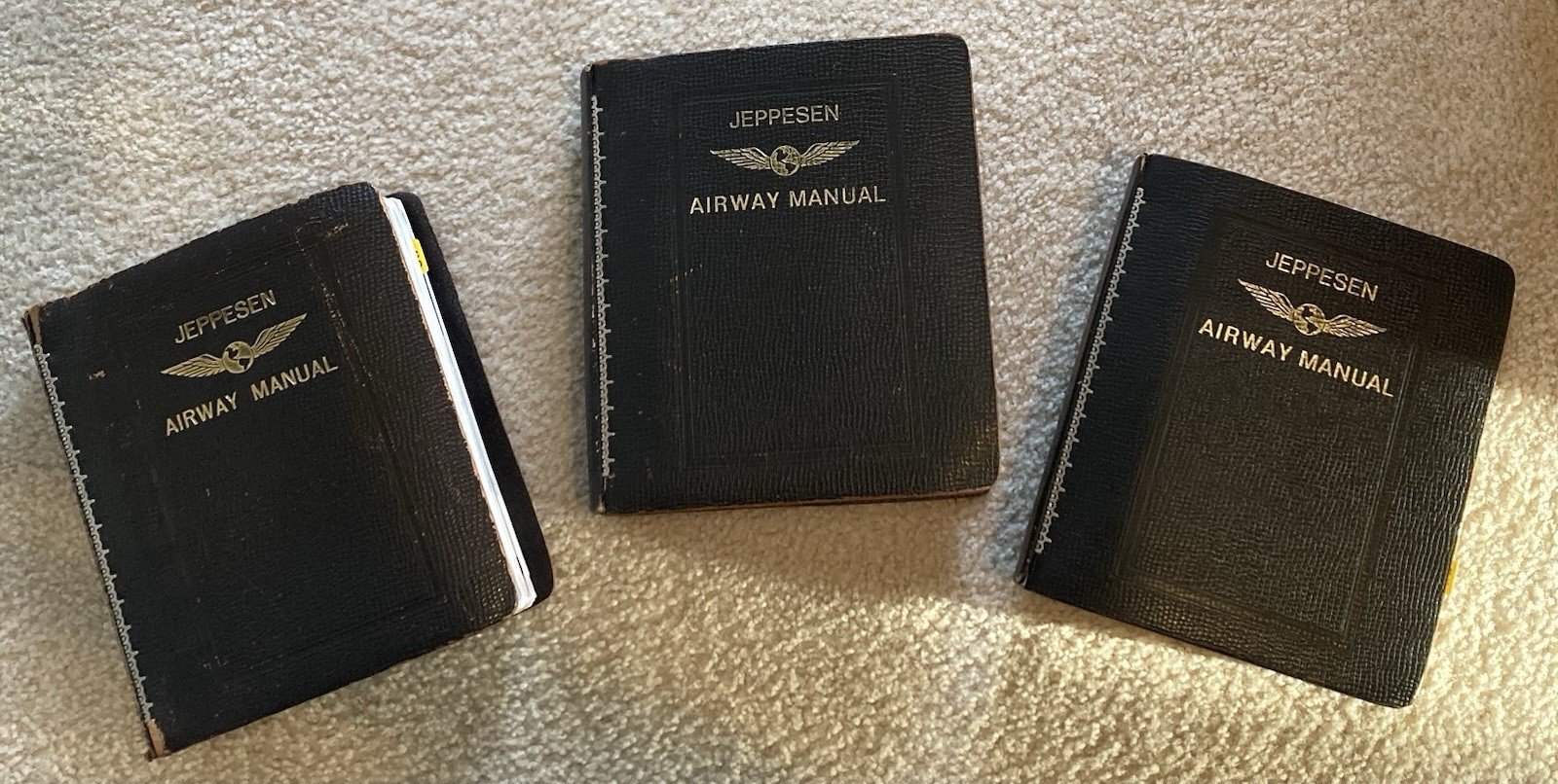 Jeppesen Aviation Vintage UNITED STATES Airway Manual Services 3 Pilot Binders