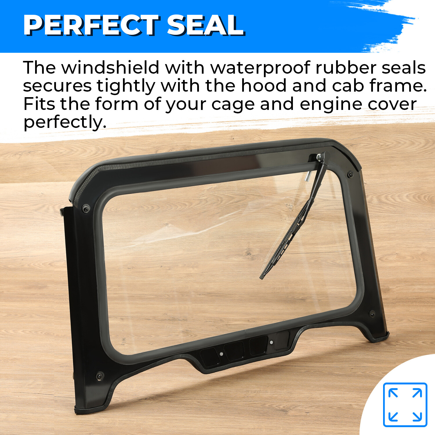 Glass Front Full Windshield For 2019+ Polaris RZR XP/ XP4 1000 Black