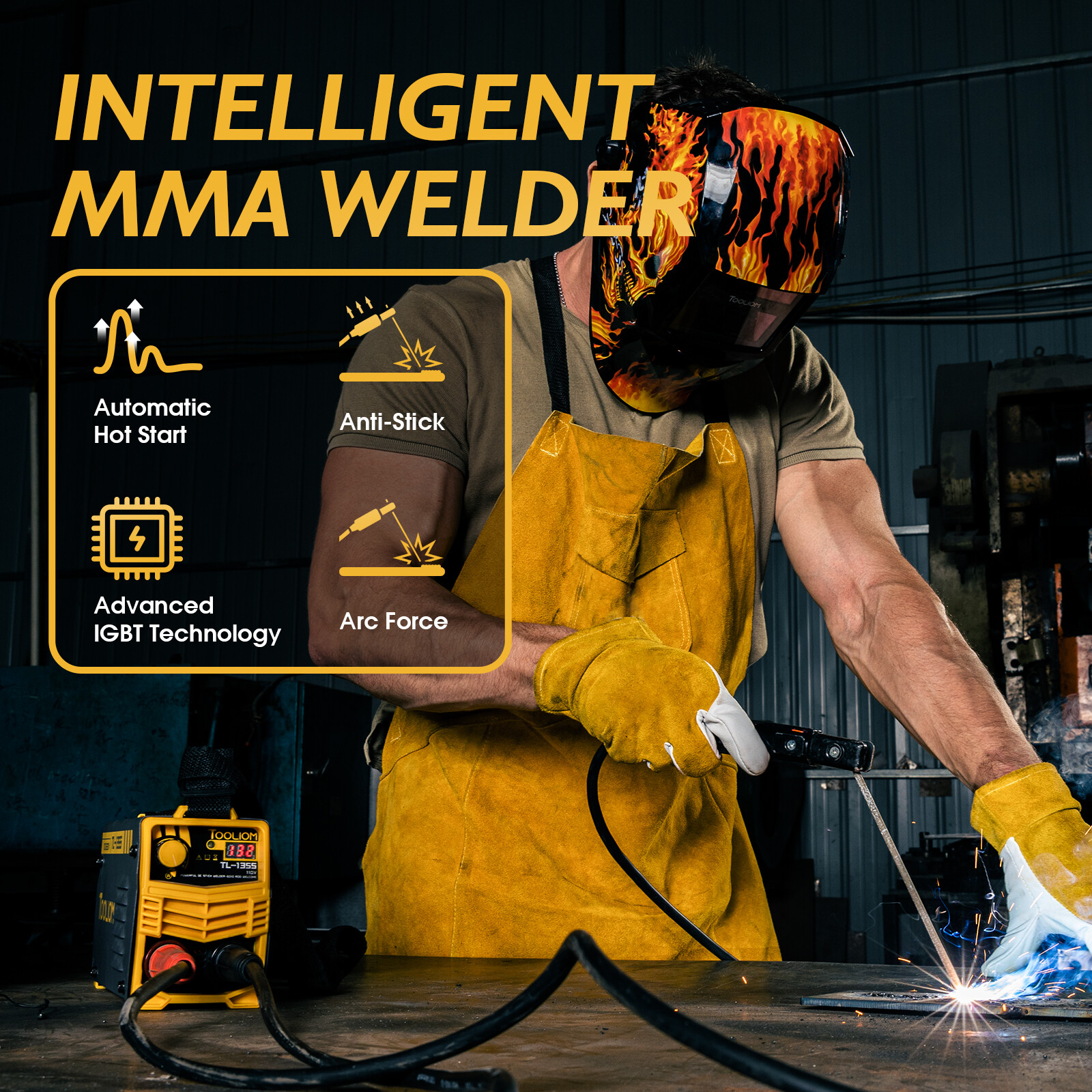 135A Stick Welder, 110V MMA ARC Welder DC Inverter MINI Welding Machine