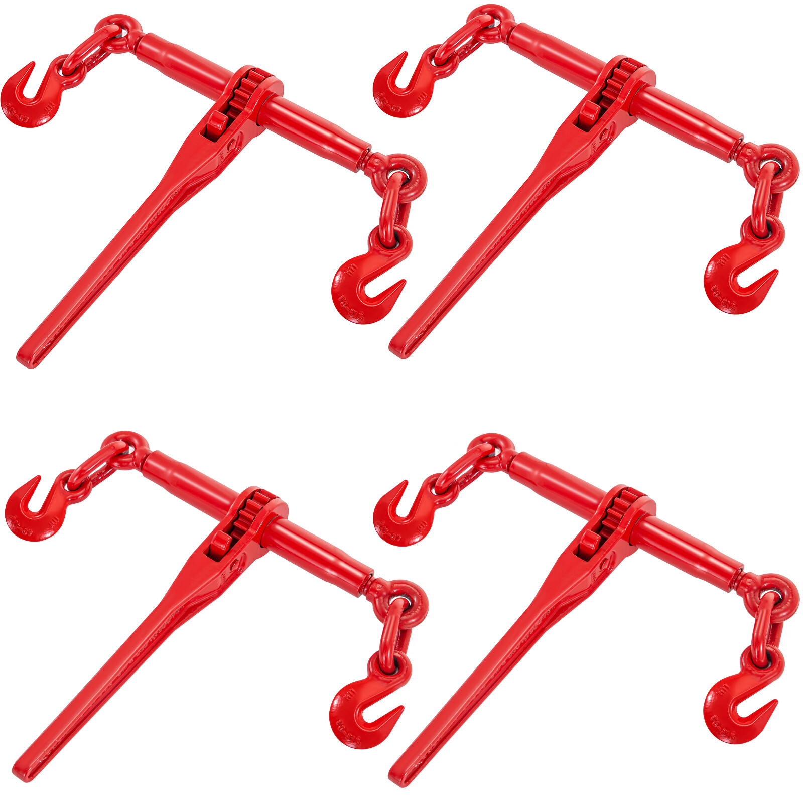 VEVOR 4 Pack Ratchet Binder 3/8"-1/2" Chain Load Binders 9215lbs for Tie Down