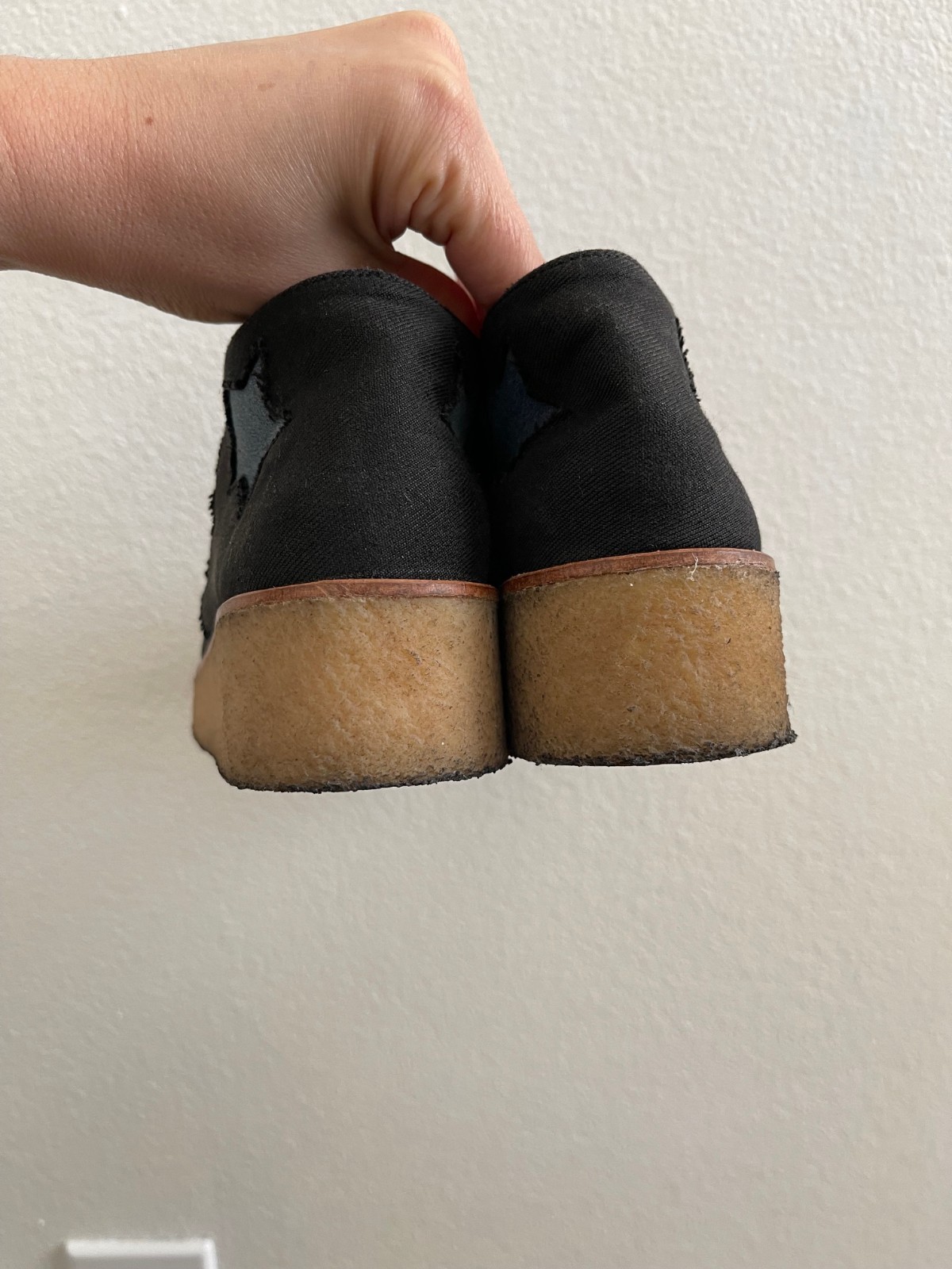 Stella McCartney Kids Black and Blue Canvas Star Lace Up Boots Size 32