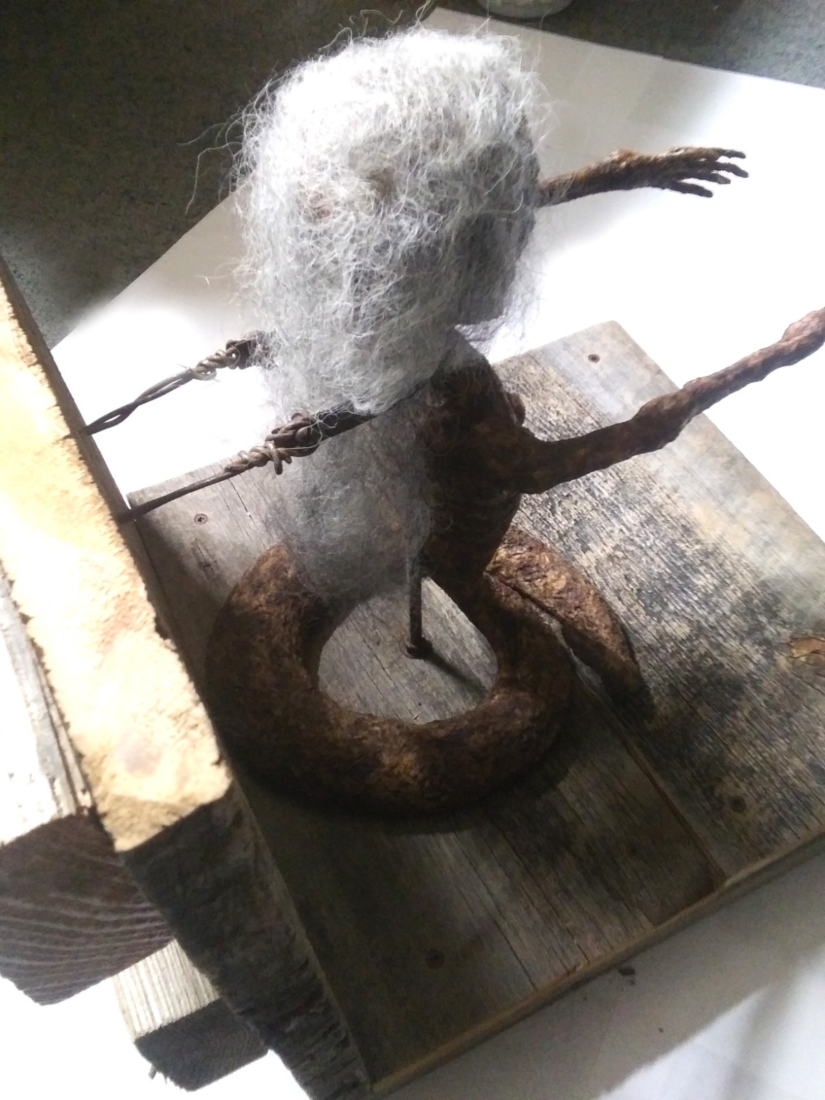 Sideshow Snake Girl Display Primitive Art Statue Very Rare Oddity MUST SEE PICS!