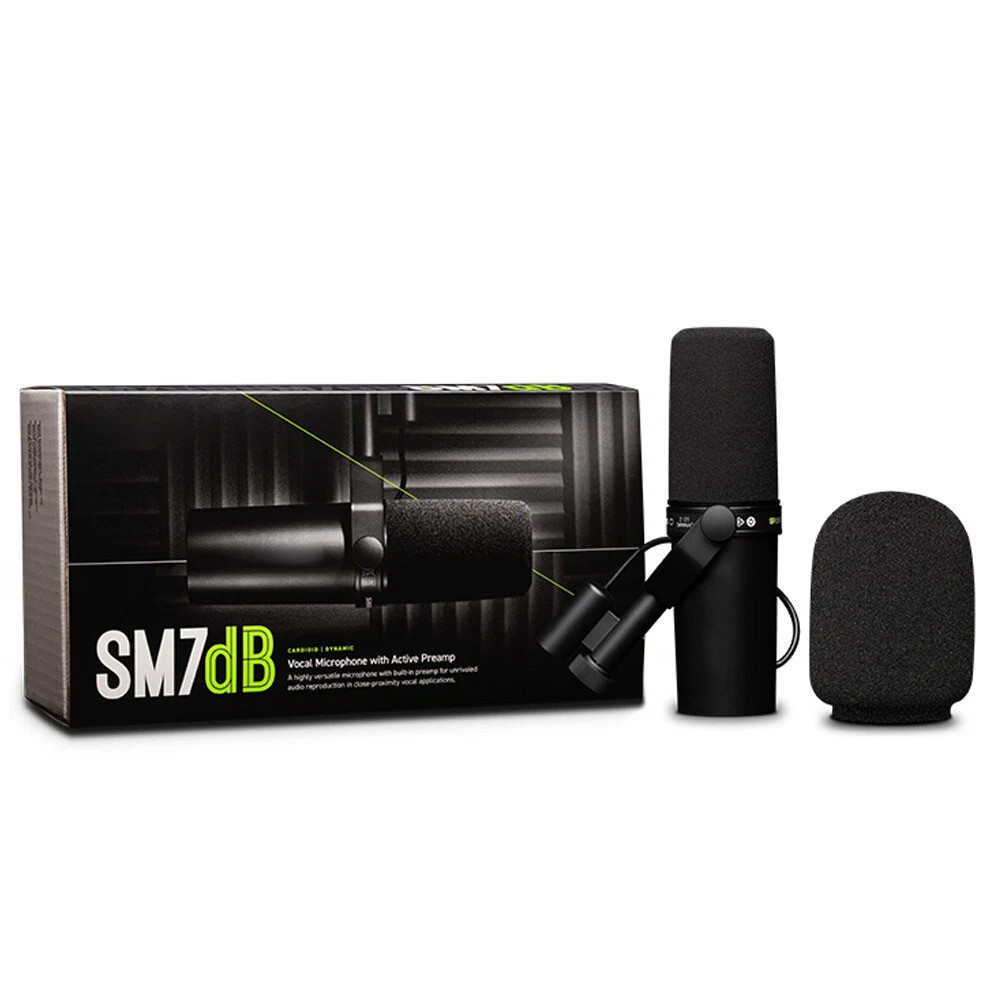 Shure SM7dB Dynamic Microphone Built In Preamp Streaming Podcast Recording