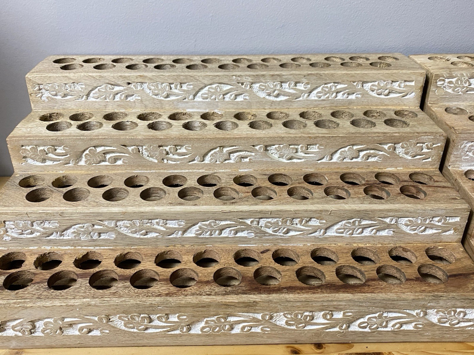 Set Of 2 Tiered Decorative Wooden Display Stands 92 Small items Ea. (184 Total)