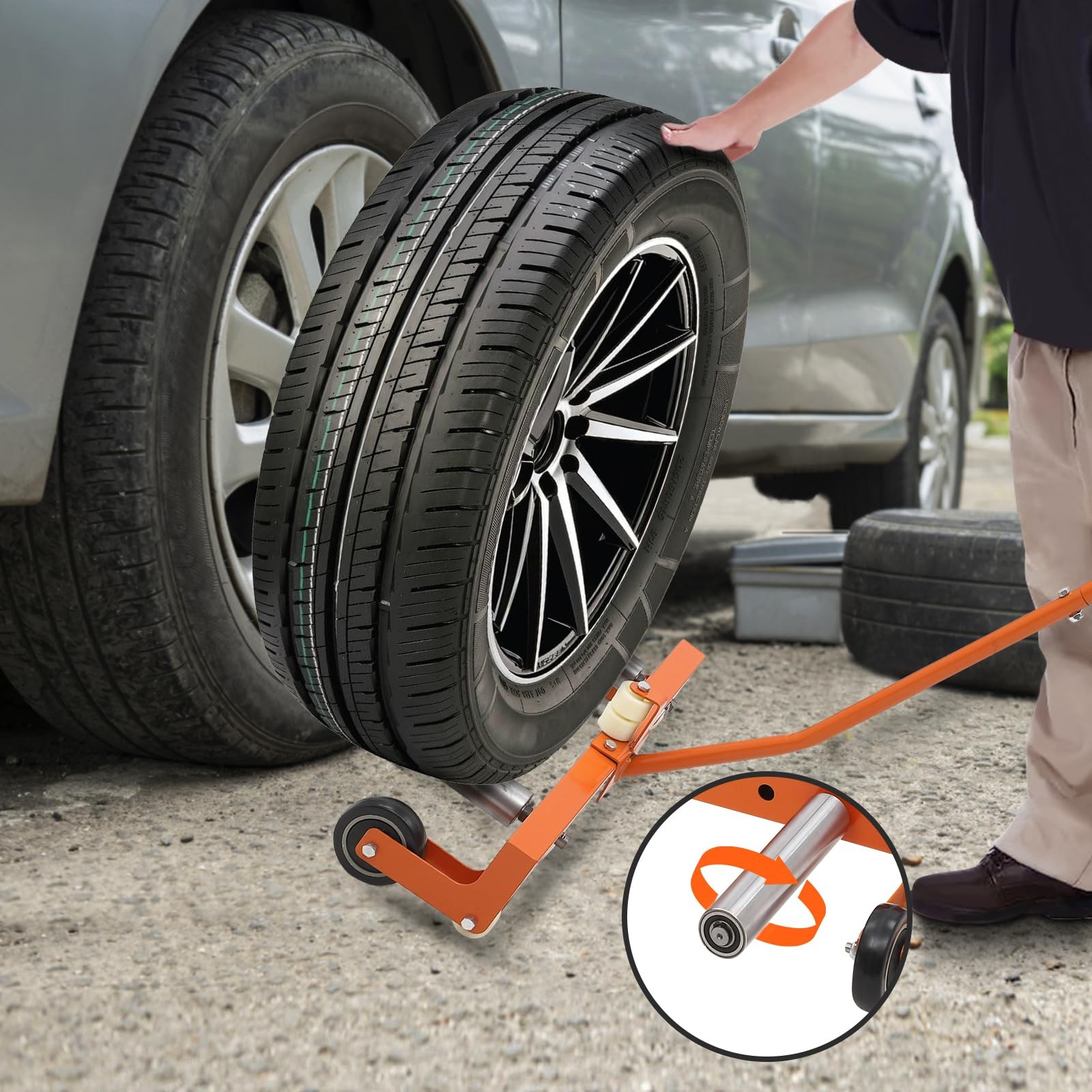 Heavy Duty Wheel Dolly 330lbs - Adjustable Tire Mover for Truck/Car 6.5-24.5"