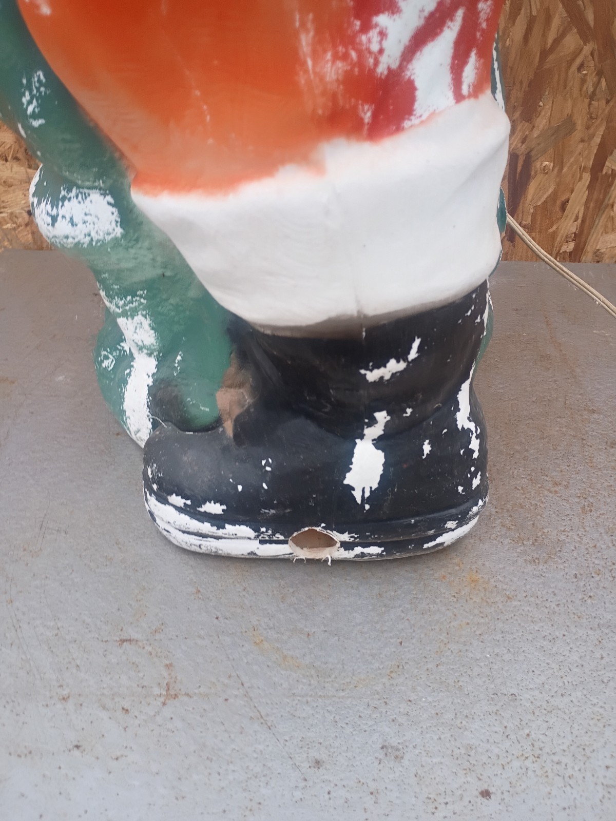 Vintage 45”T Poloron Whispering Santa With Toy Sack Blow Mold Christmas Decor