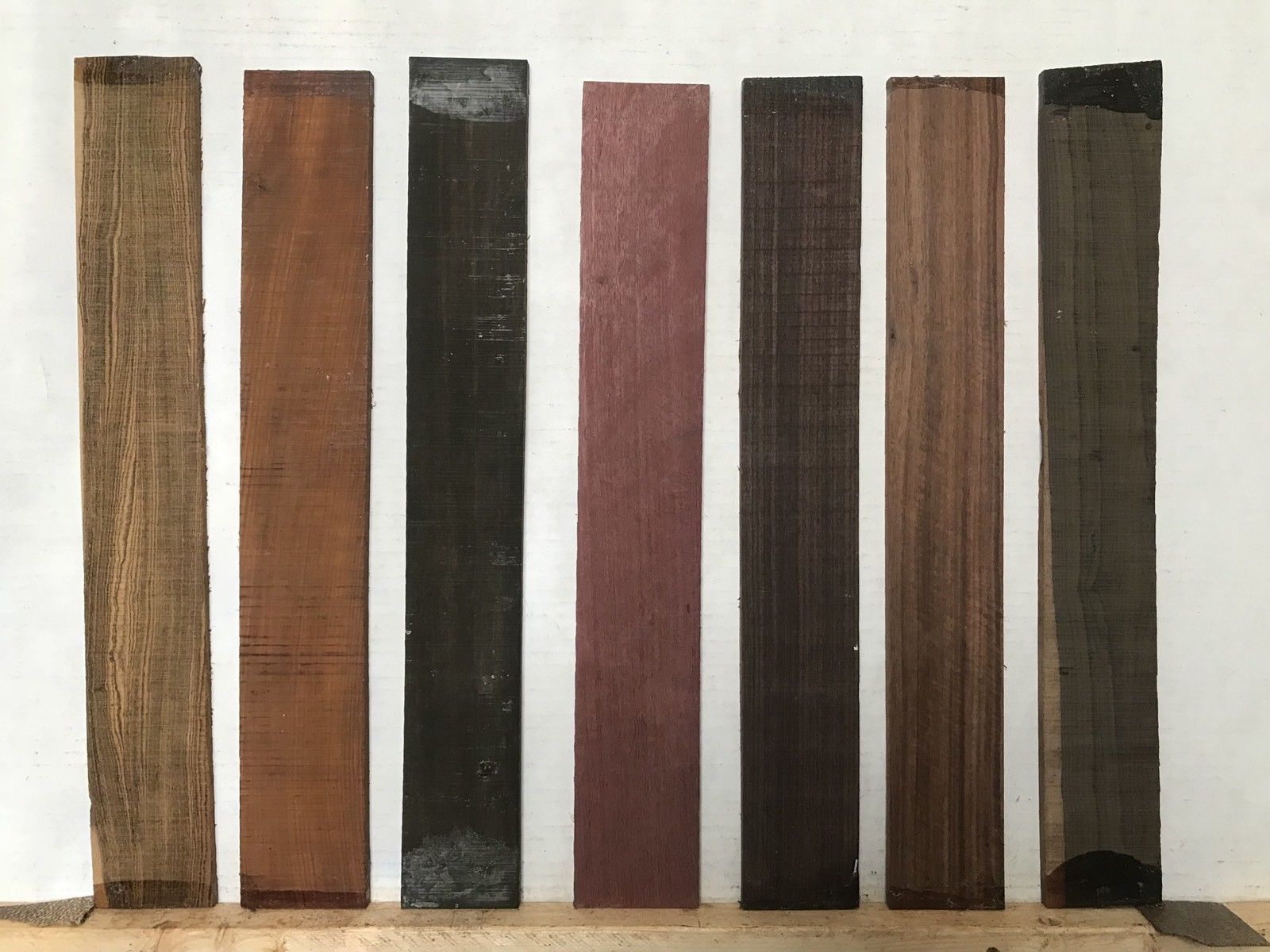 Fingerboard Blanks, 7 Species, FREE SHIPPING IN USA, PLEASE SEE PICTURES.